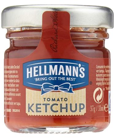 Hellmann's Tomato Ketchup Mini Glass (perfect serving size in the dining room) 1 pack (80 x 33ml) Tomato Ketchup 33 ml (80 pack)