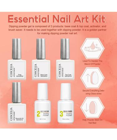 Dipping Powder Nail Kit Starter with Nail Drill - 6 Color Set with Glitter and Essential Liquid, Manicure Tools Gift for Women - Buy Online on GoSupps.com