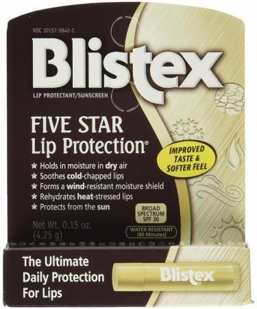 Blistex Five Star Lip Protection SPF 30 Lip Protectant 0.15 OZ (Pack of 12)