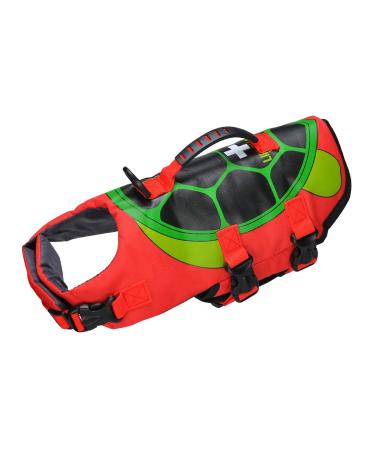 Dog Life Jacket Pet Flotation Life Vest Size Adjustable Dog Lifesaver Preserver Swimsuit with Handle for Swimming Boating Hunting Tortoise Style - Buy Online on GoSupps.com