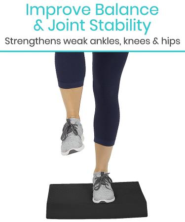 Vive Balance Pad - Foam Large Yoga Mat Trainer for Physical Therapy and Stability Workout - Ideal for Knee and Ankle Exercises, Strength Training, and Rehab - Chair Cushion for Adults, Kids, and Travel - Black - Buy Online on GoSupps.com