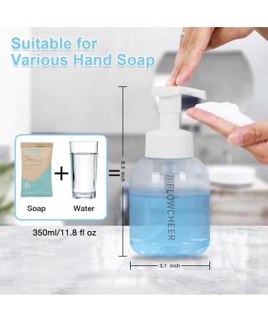 flowcheer Foaming Soap Dispenser Plastic Jar 12 OZ/350 ML Refillable Foam Hand Soap Dispenser Pump Bottle for Kitchen Sink Bathroom 2 Pcs Clear - Buy Online on GoSupps.com
