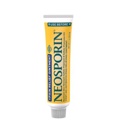 Neosporin + Maximum-Strength Pain Relief Dual Action Ointment, First Aid Topical Antibiotic & Analgesic Ointment for 24-Hour Infection Protection with Bacitracin Zinc & Pramoxine HCl, 1 oz 1 Ounce (Pack of 1)