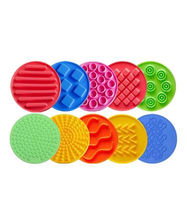 Generic 10pcs Sensory Discs Mat Sensory Circles Learning Activities Sensory Pads Silicone Sensory Mats for