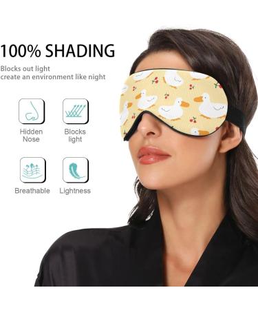 Adjustable Light Blocking Eye Mask for Adults | Comfortable Breathable Design for Deep Sleep | Perfect for Travel, Yoga, and Meditation | Cartoon Duck Print - Buy Online on GoSupps.com