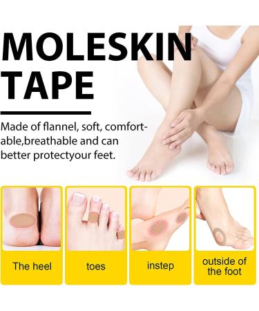 Moleskin Heel Tape - 110 Anti-wear Adhesive Pads for Blister Prevention and Foot Protection - Buy Online on GoSupps.com