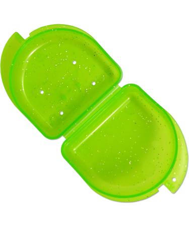Glitter Gum Shield Case - Mouthguard Box for Ortho Retainers Sports Dental Appliances Dentures & More Glitter Green - Buy Online on GoSupps.com