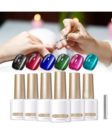  demaxiyad Gel Polish - Magnetic Gel 6 Colors for French Tip Manicure | Sculpting Polish for Manicure - for Autumn Halloween Christmas Makeup Parties Holidays Weddings - Buy Online on GoSupps.com