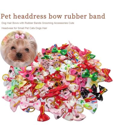 Leeq Dog Hair Grinding Bowknot Rope - 30 pcs Pet Hair Accessories for Long Hair Dogs & Cats - Random Colors - Buy Online on GoSupps.com