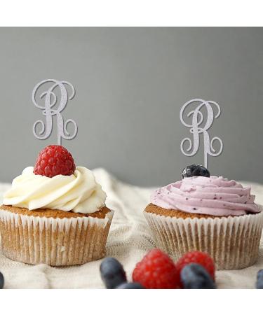 Letter R Wedding Cupcake Toppers Monogram Initial Last Name Glitter Silver For Wedding Bridal Shower Decorations Funny Reusable Floral Wreath Custom Any Initial Bridal Shower Gifts 6PCS Style-4 - Buy Online on GoSupps.com
