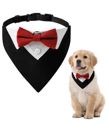 Hacraho Formal Smoking-Bandana 1 piece dog smoking wedding birthday costume adjustable formal outfit for dogs and cats size L L black