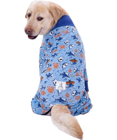 BT Bear 4XL Blue Shark Dog Onesie | Joint Protection Pajamas for Large Dogs - Buy Online on GoSupps.com