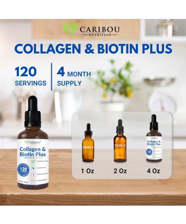 10,000mcg Liquid Collagen & 5,000mcg Liquid Biotin with BioPerine - 4 Month Supply for Women - Enhanced Absorption Formula - Buy Online on GoSupps.com