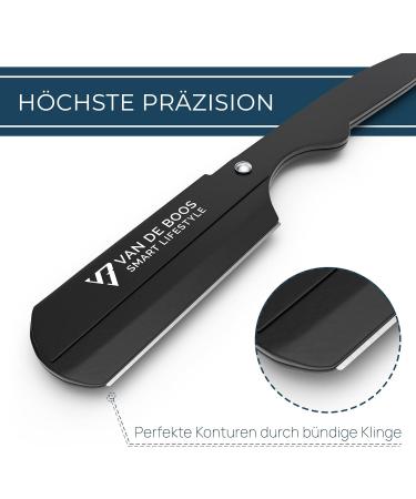 Buy Van de Boos Razor Set - High-Quality Stainless Steel Beard Knife with 100 Derby Blades for Precise Wet Shaving - Perfect for Men - Buy Online on GoSupps.com