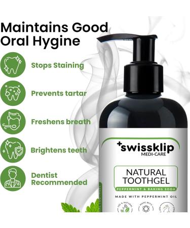 Buy Swissklip Peppermint Tooth Gel - Fluoride-Free 8 oz | International Shipping Available - Buy Online on GoSupps.com