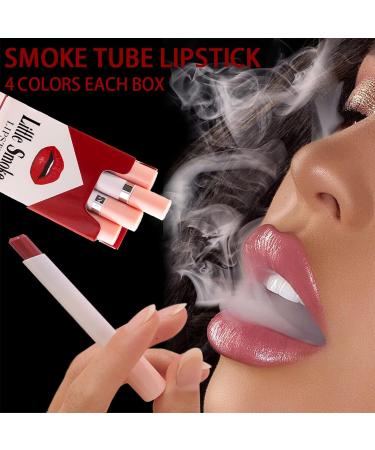 Velvety Matte Lipstick Gift Set - 4 Pcs High Pigmented Lip Gloss & Lipstick Sets | Long Lasting & Waterproof Makeup for Women | Nude Cigarette Lipgloss Set B - Buy Online on GoSupps.com