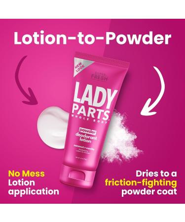 Lady Parts Whole Body Deodorant For Women | Powder Lotion for Privates & Inner Thigh to Stop Odor & Friction | Aluminum Free | CocoVanilla | 4oz (2pk) 4 Ounce (Pack of 2) - Buy Online on GoSupps.com