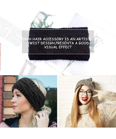 Winter Knitted Headband - Beige Fleece Lined Ear Warmer for Women | Chunky Crochet Braided Hair Band Wraps | Turban Sports Yoga Hairband | Elastic Wide Headbands for Women UK - Buy Online on GoSupps.com