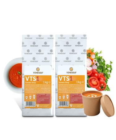 VENESSA VTS 1 Creamy Tomato Soup 2 x 1 kg – Vending Soup Machine – Fine and Creamy Tomato Soup – Automatic Soup – No Lumps – Quick Preparation – Suitable for Machines