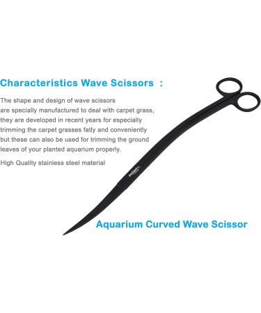 Innotech 25 CM Black Aquarium Scissors | Wave Scissors for Aquatic Plant Care - Ideal for Aquarium Cleaning - Buy Online on GoSupps.com