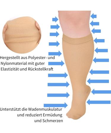 Miniclosss Compression Stockings for Thick Calves - Plus Size & Comfort Fit for Travel & Sports (XXL 3XL) - Buy Online on GoSupps.com