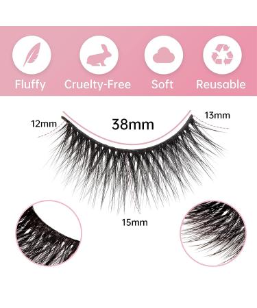 Suhome F02 Cat Eye False Eyelashes - 10 Pairs Lightweight Fluffy Wispy Faux Mink Lashes for Natural Look (12-15mm) - Buy Online on GoSupps.com