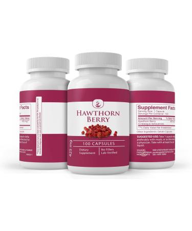 PURE ORIGINAL INGREDIENTS Hawthorn Berry (100 Capsules) Always Pure No Additives Or Fillers Lab Verified - Buy Online on GoSupps.com