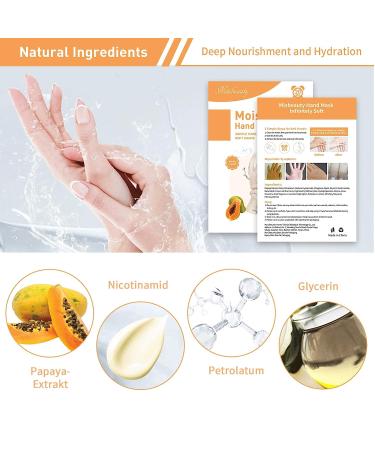 Mixbeauty Hand Mask - Moisturizing Gloves for Repairing Damaged Skin - Papaya Infused - 3 Pairs - Buy Online on GoSupps.com