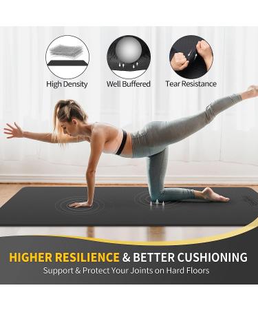 CAMBIVO Extra Wide Yoga Mat 72x32 1/4 - Eco-Friendly SGS Certified Large TPE Mat for Yoga, Pilates, Workout - Dark Black - Buy Online on GoSupps.com