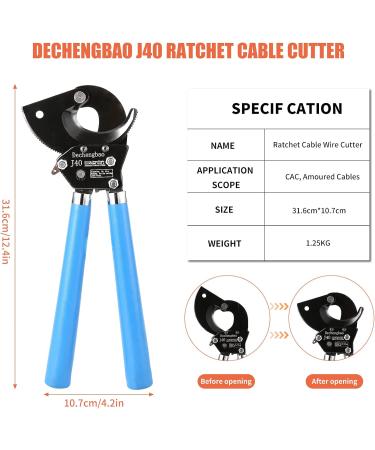 Dechengbao J40 Heavy Duty Ratchet Cable Cutter for Aluminum and Copper Cables up to 400mm - Buy Online on GoSupps.com