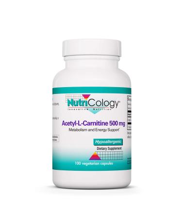 Nutricology Acetyl L-Carnitine 500mg - Metabolism and Energy Support - 100 Vegetarian Capsules