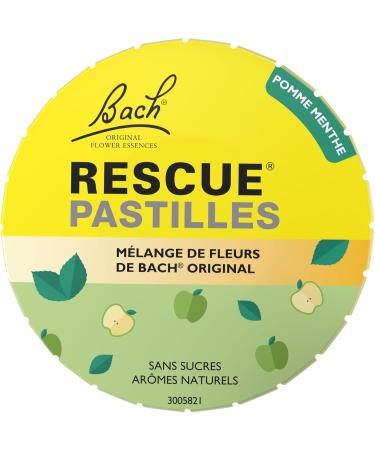 RESCUE Apple Mint Lozenges Natural Emotional Wellness 5 Original Bach Flowers Ideal for Travel Daily Stress Sugar Free 50g Box - Buy Online on GoSupps.com
