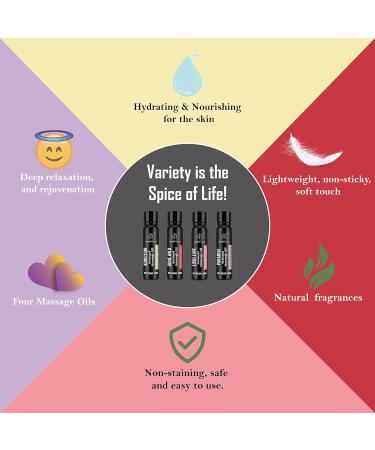Dude's Love - Aromatic Edible Full Body Sensual Massage Oil Pack of 4 - Combo Gift Set | Trial Pack Massage Oil with Essential Oils - 120 ML Trial Pack (Vanilla Fruity Berry Floral) 30 ml (Pack of 4) - Buy Online on GoSupps.com