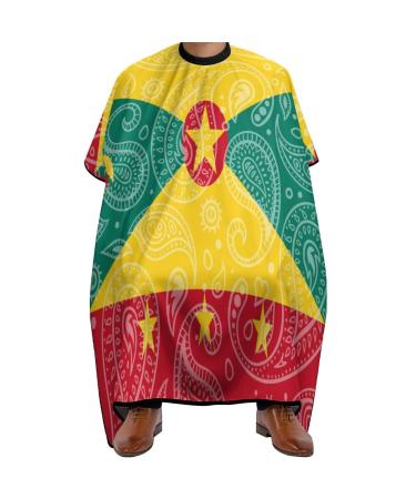 Paisley Grenada Flag Hair Cutting Cape Salon Haircut Apron Barbers Hairdressing Cape with Adjustable Snap Closure