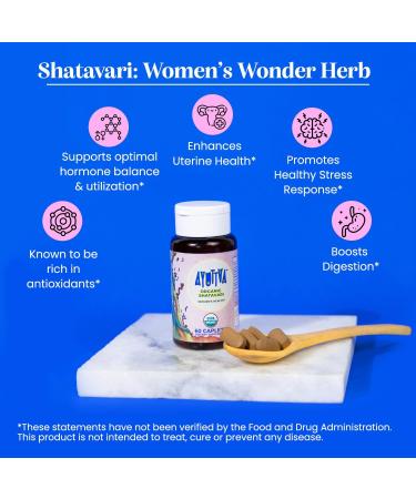 Ayuttva USDA Organic Shatavari Caplets for Women's Hormonal Support - 60 Caplets - Buy Online on GoSupps.com