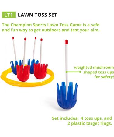 Champion Sports Lawn Darts for Kids - Safe Plastic Dart & Target Ring Set - Indoor & Outdoor Classic Toss Game & Backyard Party Toy in Blue - Buy Online on GoSupps.com