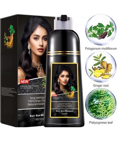 Black Hair Color Black Hair Dye Shampoo For Men And Women 3 - In - 1 In Minutes Natural And Lasting Dye Dye Shampoo For Men Women - Buy Online on GoSupps.com