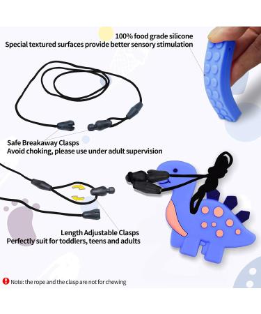 Colon Chain for Kids - 6 Sensory Chewing Necklaces Silicone Bite Rings for Babies Autism Toys for Boys & Girls - Ideal for ADHD & Teething (Blue) - Buy Online on GoSupps.com