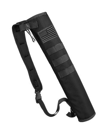 KRATARC Archery Lightweight Back Arrow Quiver Dual Use Foldable Compact Hip Arrows Bag with Molle System Hanged for Target Shooting Black- diameter 3.5''