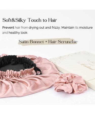 YANIBEST Silk Satin Bonnet for Sleeping - Blush Pink Large | Reversible Hair Cap for Curly Natural Hair Women - Buy Online on GoSupps.com