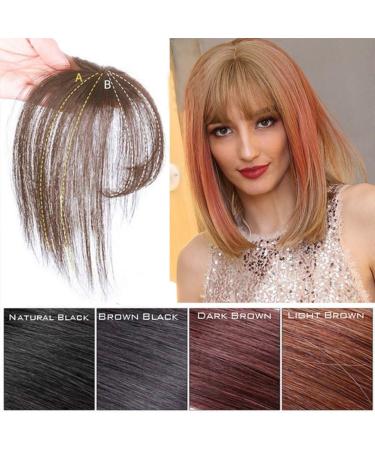 BSMEAN 3D Air Bangs Clip-In Human Hair Topper - Invisible Seamless Light Brown Hair Extension - Buy Online on GoSupps.com
