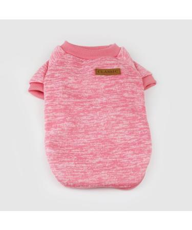 Idepet Pet Cat Dog Sweater | Warm Fleece Pet Coat for Small Medium Large Dogs | Pink & Grey (S Pink) - Buy Online on GoSupps.com
