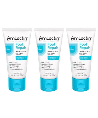 AMLACTIN Foot Cream Therapy 3 oz (Pack of 3) 3 Ounce (Pack of 3)