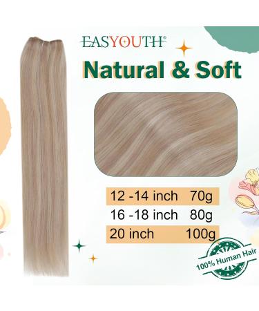 Easyouth Ash Blonde Highlight Wire Hair Extensions - 12 Inch Human Hair Fish Line Hair - 70g Secret Extensions #18P613 - Buy Online on GoSupps.com