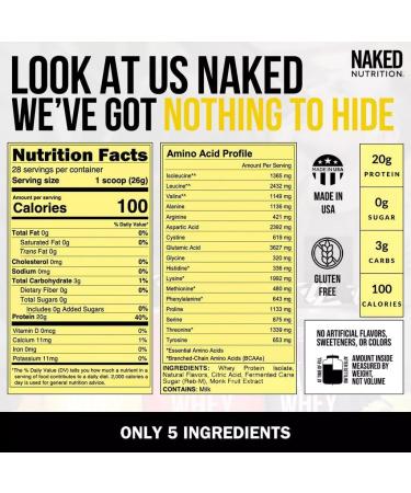 Naked Clear Whey Protein Isolate - Lemonade Flavor Gluten-Free No GMOs 28 Servings - Buy Online on GoSupps.com