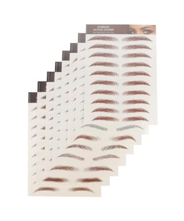 POPETPOP POPETPOP 8 Sheets Sticker Imitation Eco Eyebrow Stickers Waterproof Makeup Stickers Eyebrow Beauty Eyebrow Shaping Stickers Girl Applied 3D