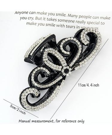 Yusier Lotus Rhinestone Hair Clip - Sparkling Diamond Crystal Grab Clip for Women - Black Hair Accessories - Buy Online on GoSupps.com