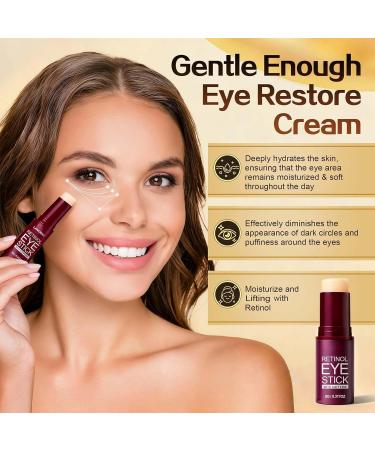 2 Pcs Retinol Eye Cream Stick Anti-Aging Caffeine Under Eye Balm Stick for Wrinkles Dark Circles Puffiness & Bags Under Eyes Hydrating & Firming Gently Firm & Lift Delicate Skin Easy Daily Use - Buy Online on GoSupps.com