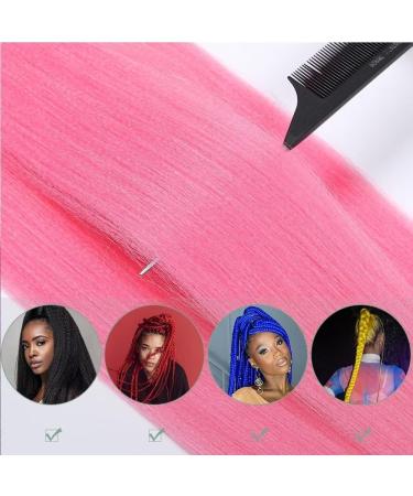 YDDM 26 Inch Pre-Stretched Braiding Hair Extensions - 6 Packs Pink Jumbo Braids for Art Hair Styling - Buy Online on GoSupps.com