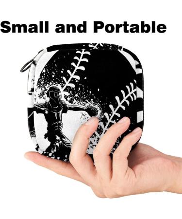 Menstrual Bag with Zipper for Women & Girls - Sanitary Pads & Tampons Collection (Baseball & Player Design) - Shop Internationally - Buy Online on GoSupps.com